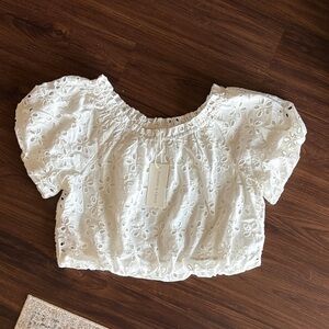 NWT JENNIFER & GRACE EYELET BUBBLE TOP